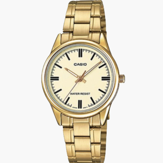 Montre CASIO Femme - LTP-V005G-9AUDF - Bracelet DoRée En Acier Inoxydable -Résistante à l'eau - 12 Mois De Garantie