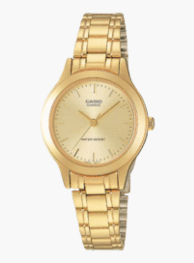 Montre CASIO Femme - Bracelet DoRée En Acier Inoxydable -Résistante à l'eau - 12 Mois De Garantie - LTP-1128N-9ARDF