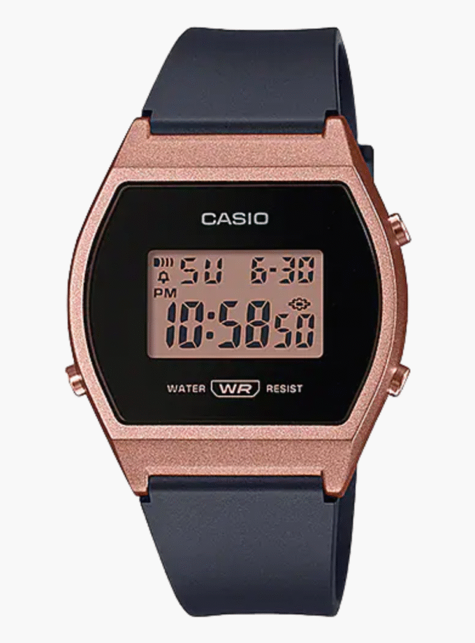 Montre Femme  Casio LW-204-1ADF - Bracelet en résine noir - Affichage numérique