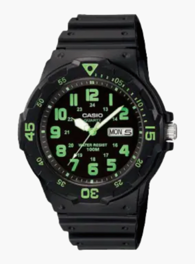 Montre CASIO Homme - Bracelet Noir En Resine - Résistante à l'eau - 12 Mois De Garantie - MRW-200H-3BVDF