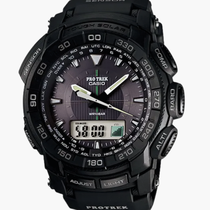 Casio - PRG-550-1A1ER - Protreck - Montre Homme - Quartz Analogique - Digital - Cadran Noir - Bracelet Résine Noir