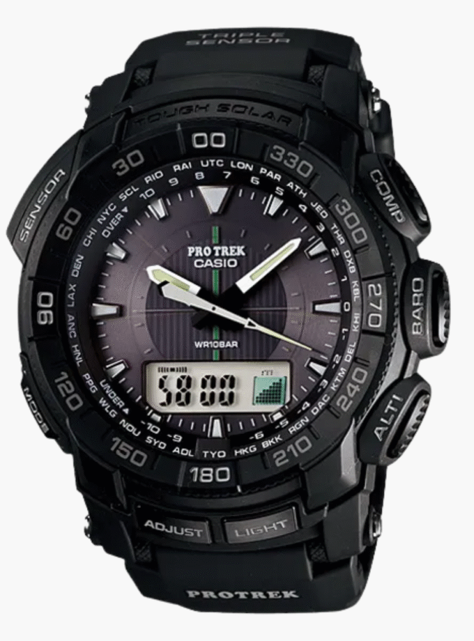 Casio - PRG-550-1A1ER - Protreck - Montre Homme - Quartz Analogique - Digital - Cadran Noir - Bracelet Résine Noir