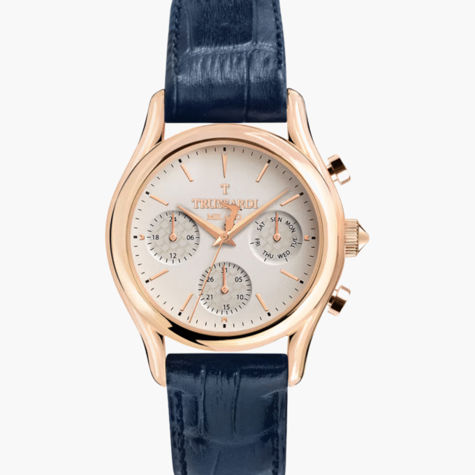 Montre Homme - Montre-bracelet Trussardi - R2451127001- Bracelet Bleu en Cuir Véritable