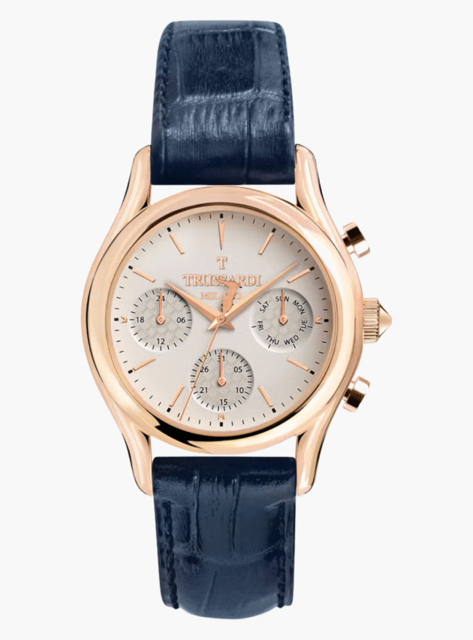 Montre Homme - Montre-bracelet Trussardi - R2451127001- Bracelet Bleu en Cuir Véritable