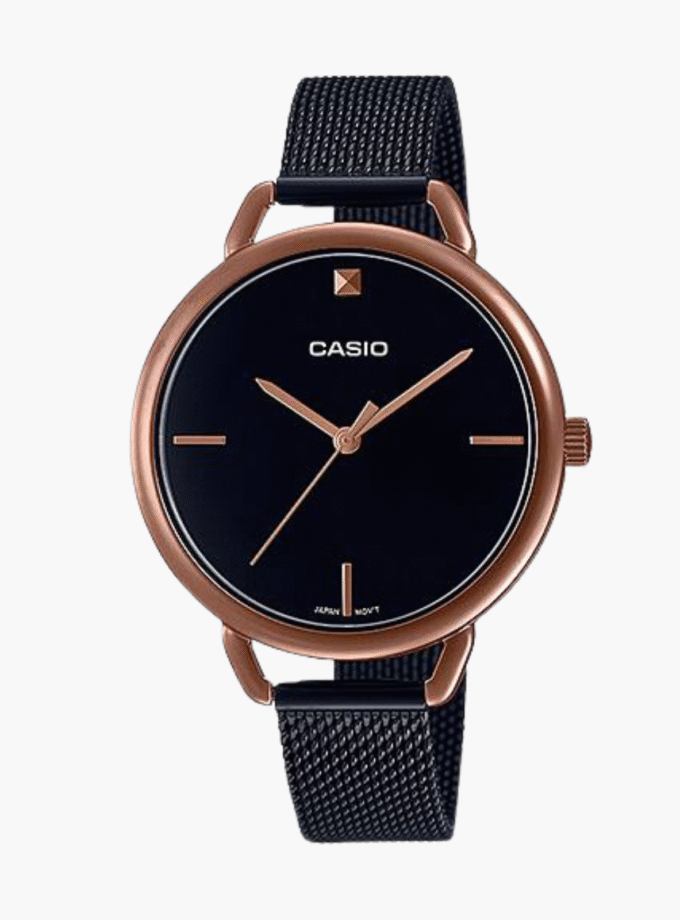 CASIO LTP-E415MBR-1CDF Montre Pour Femmes - Noir/Or Rose