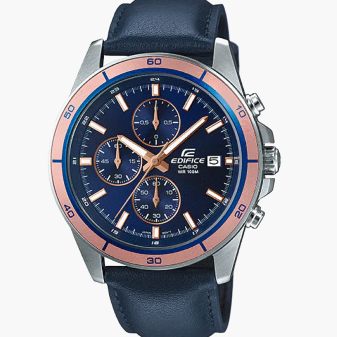 Montre Homme Casio - Bracelet En Cuir - EFR-526L-2AVUDF - Garantie 12 Mois