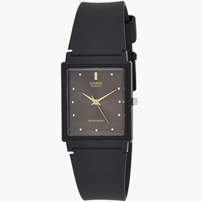 Montre CASIO Unisexe - Bracelet Noir En Resine - Boitier En Resine - Résistante à l'eau - 12 Mois De Garantie - MQ-38-1ADF