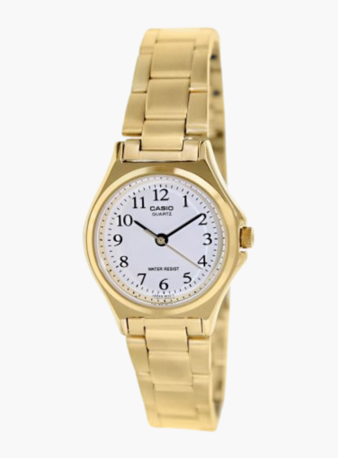Montre CASIO Femme - Bracelet DoRée En Acier Inoxydable - Cadran Blanc - 12 Mois De Garantie - LTP-1130N-7BRDF