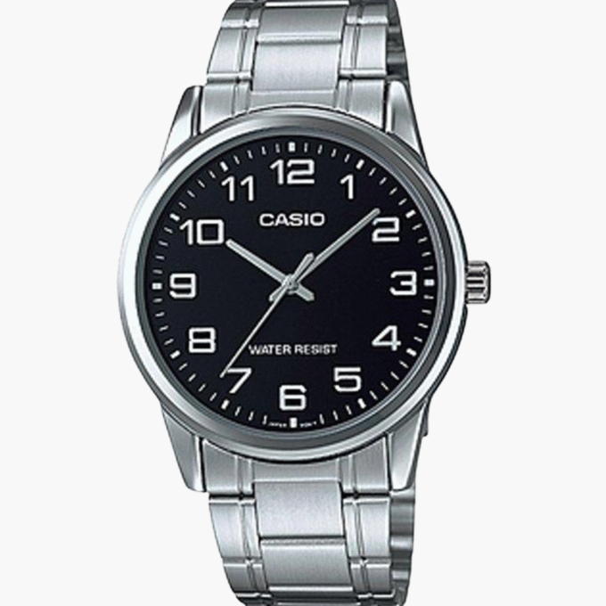 Casio Montre Homme MTP-V001D-1BUDF - Bracelet en Acier - Argent/Noir