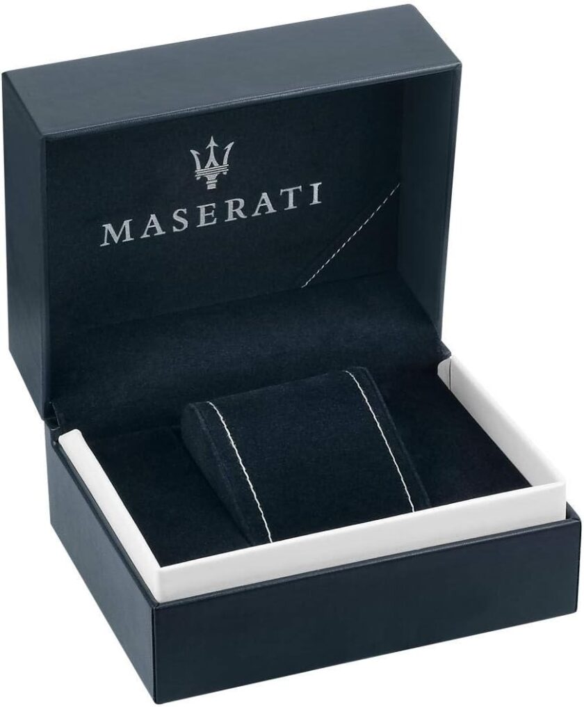montre bracelet homme maserati montre potenza blue dial r8851108027 bracelet en cuir croco noir avec dateur