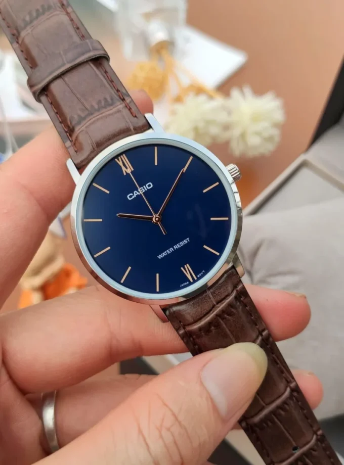 Montre-Bracelet Femme - Casio LTP-VT01L-2BUDF - Bracelet Brun En Cuir Véritable