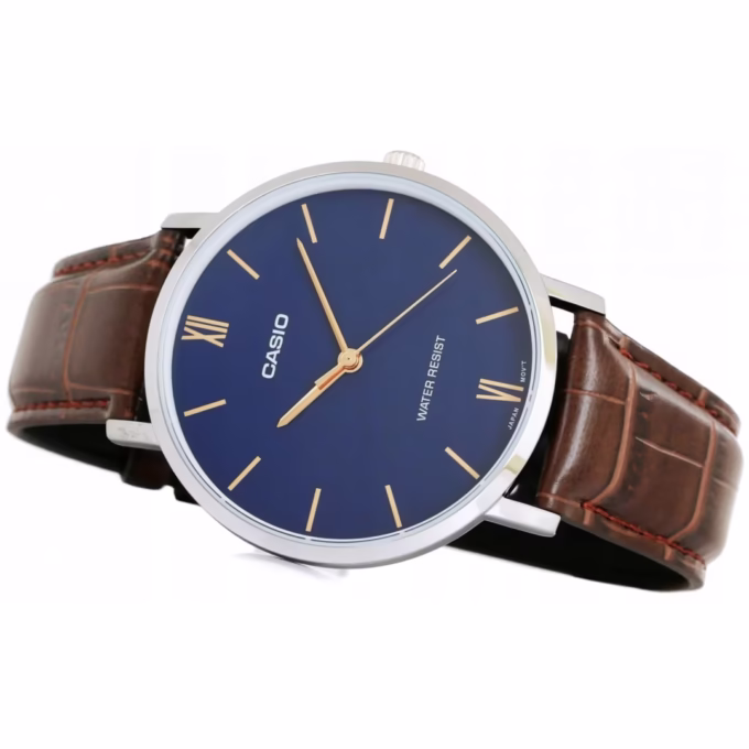 Montre-Bracelet Femme - Casio LTP-VT01L-2BUDF - Bracelet Brun En Cuir Véritable