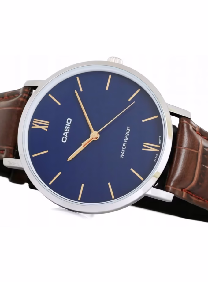 Montre-Bracelet Femme - Casio LTP-VT01L-2BUDF - Bracelet Brun En Cuir Véritable