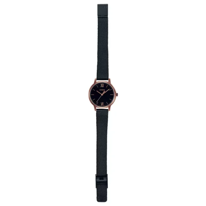 Montre-Bracelet Femme - Casio Collection LTP-E157MRB-1BDF - Bracelet Noir En Acier Inoxydable