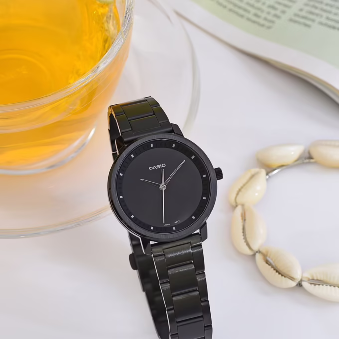 Montre-Bracelet Femme Casio Collection - LTP-B115B-1EVDF - Bracelet Noir En Acier Inoxydable