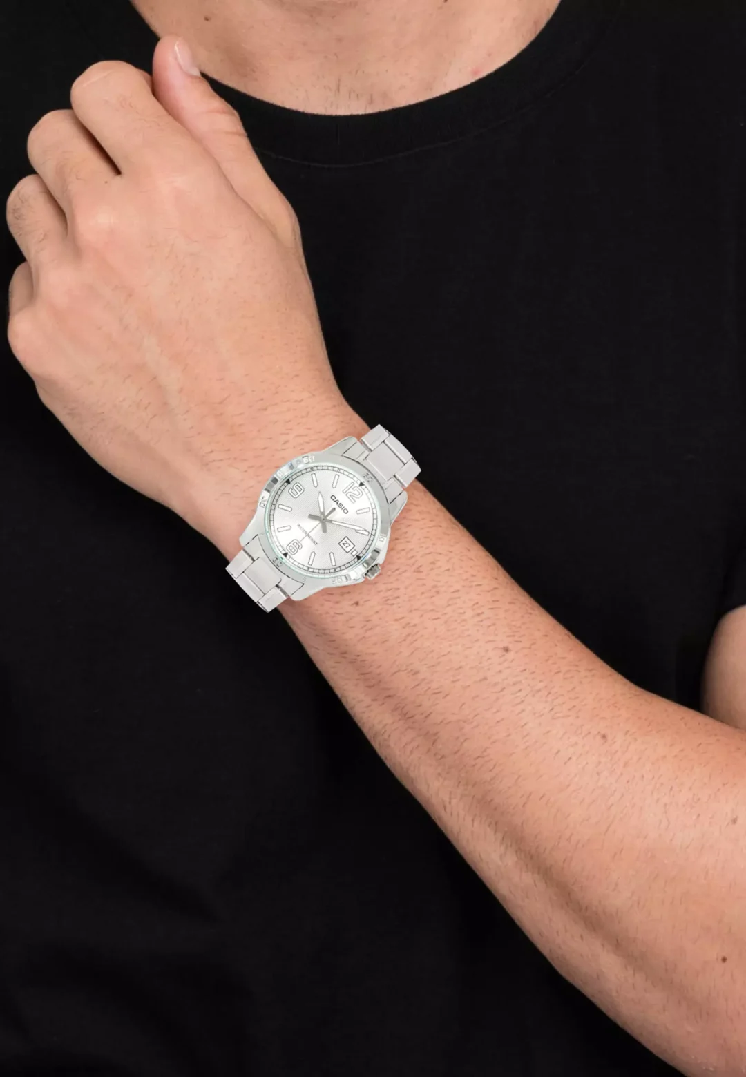 aiwatch_MTP-V004D-7B2UDF - Montre-Bracelet Homme Casio Collection MTP-V004D-7B2UDF - Bracelet Gris En Acier Inoxydable - Résistante à L'Eau