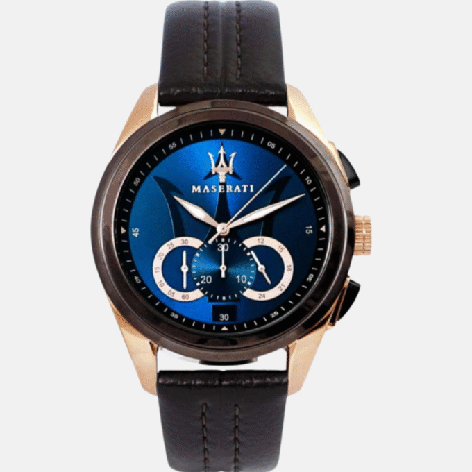 Montre-Bracelet Homme - Maserati R8871612024 - Montre Traguardo Chronographe Dateur Maserati En Cuir Véritable