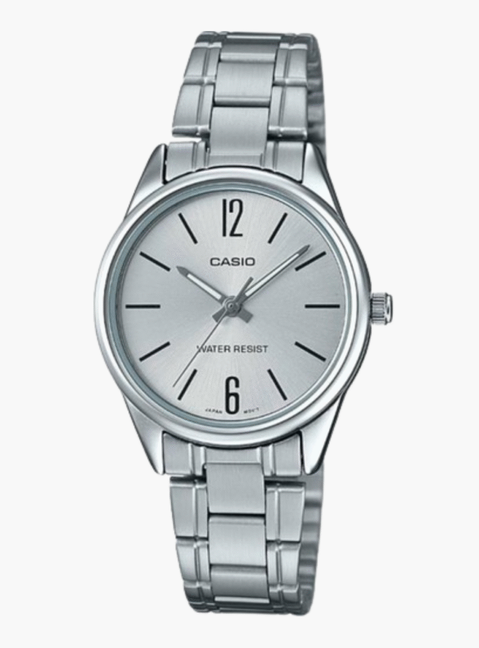 Montre-Bracelet Femme Casio Collection LTP-V005D-7BUDF - Bracelet Gris En Acier Inoxydable - Résistante à l'Eau