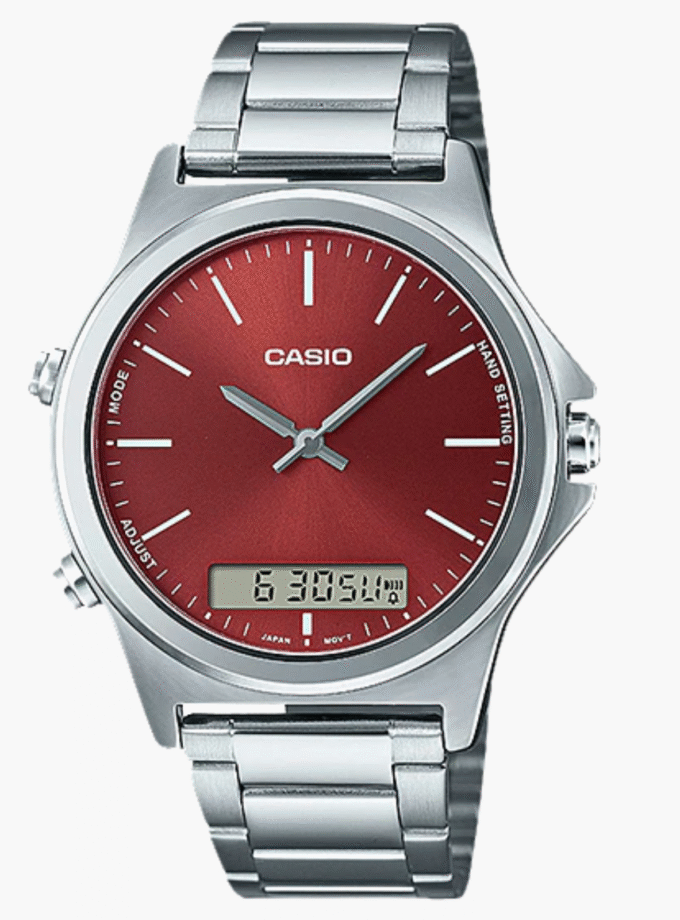 Montre-Bracelet Homme Casio Collection MTP-VC01D-5EUDF - Bracelet Gris En Acier Inoxydable- Résistante à L'Eau