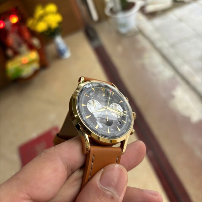 Montre-Bracelet Homme Jacques Lemans - 1-2068J - Bracelet en Marron en Cuir Véritable - Résistance à l'eau 5 ATM