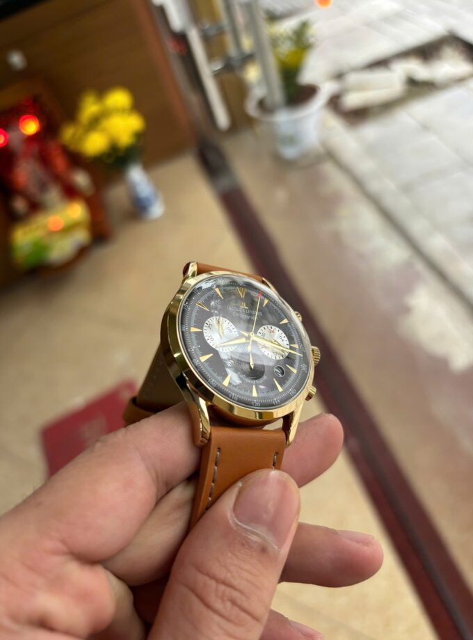 Montre-Bracelet Homme Jacques Lemans - 1-2068J - Bracelet en Marron en Cuir Véritable - Résistance à l'eau 5 ATM