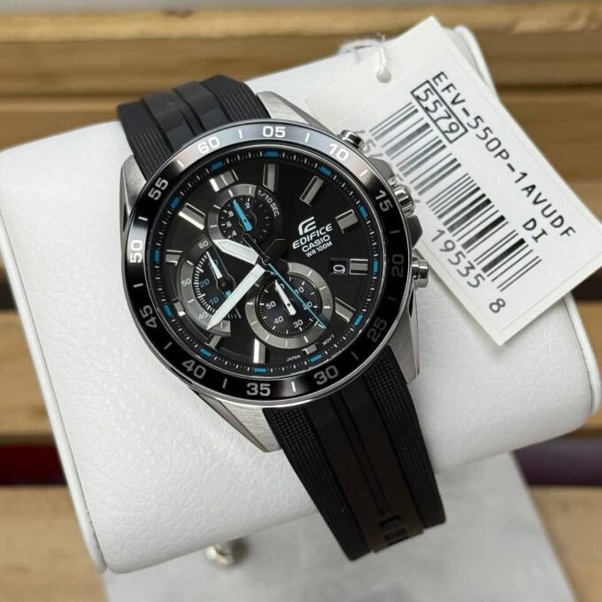 Montre Homme Casio Edifice - EFV-550P-1AVUDF - Bracelet Noir En Résine - Résistance à l'eau 10 ATM