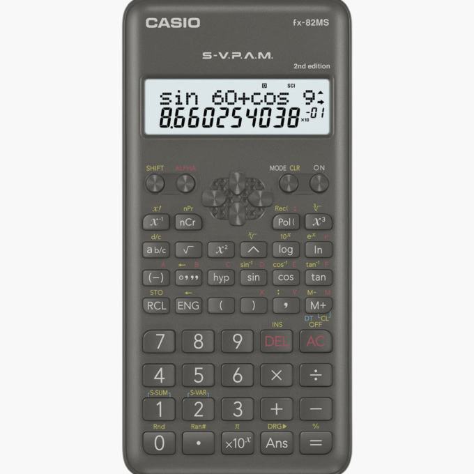 Calculatrices scientifiques standard Casio - fx-82MS- Noir