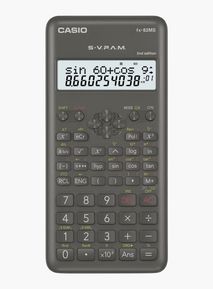 Calculatrices scientifiques standard Casio - fx-82MS- Noir