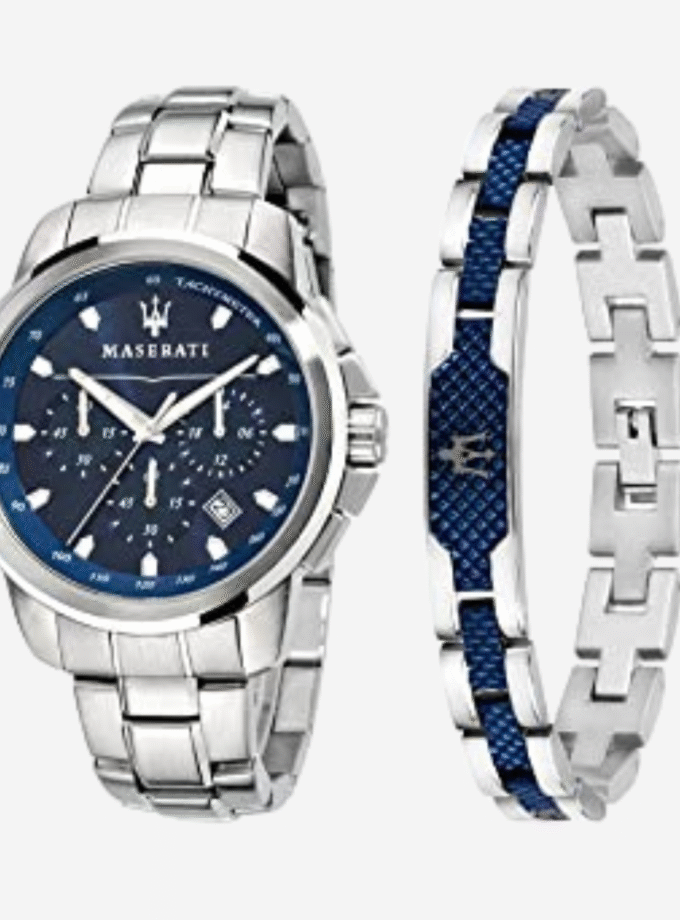 Montre Homme Maserati - R8851121016 - Bracelet Bicolore En Acier Inoxydable - Résistance à l'eau 5 ATM + Un Bracelet Maserati
