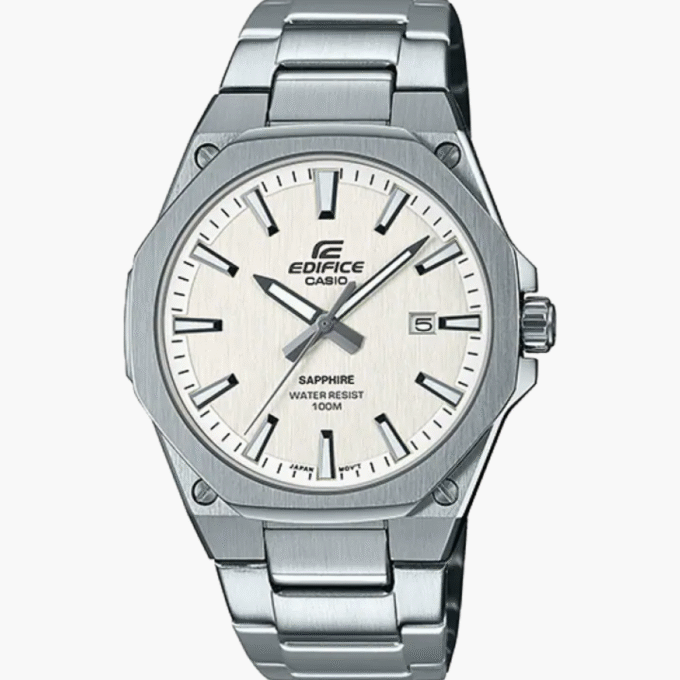 Montre Homme Casio Edifice - EFR-S108D-7AVUDF -Bracelet en Acier Inoxydable - Cadran Blanc Sapphire - Résistance à l'eau 10 ATM - Verre Saphir