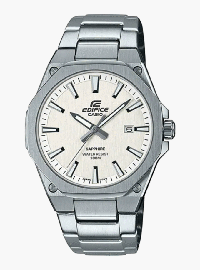 Montre Homme Casio Edifice - EFR-S108D-7AVUDF -Bracelet en Acier Inoxydable - Cadran Blanc Sapphire - Résistance à l'eau 10 ATM - Verre Saphir