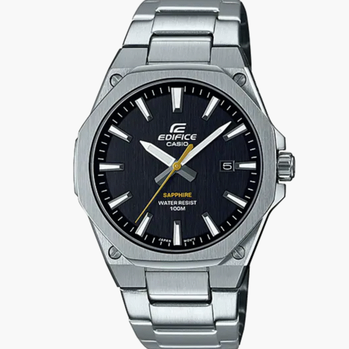 Montre Homme Casio Edifice - EFR-S108D-1AVUDF -Bracelet en Acier Inoxydable - Cadran Noir Sapphire - Résistance à l'eau 10 ATM - Verre Saphir