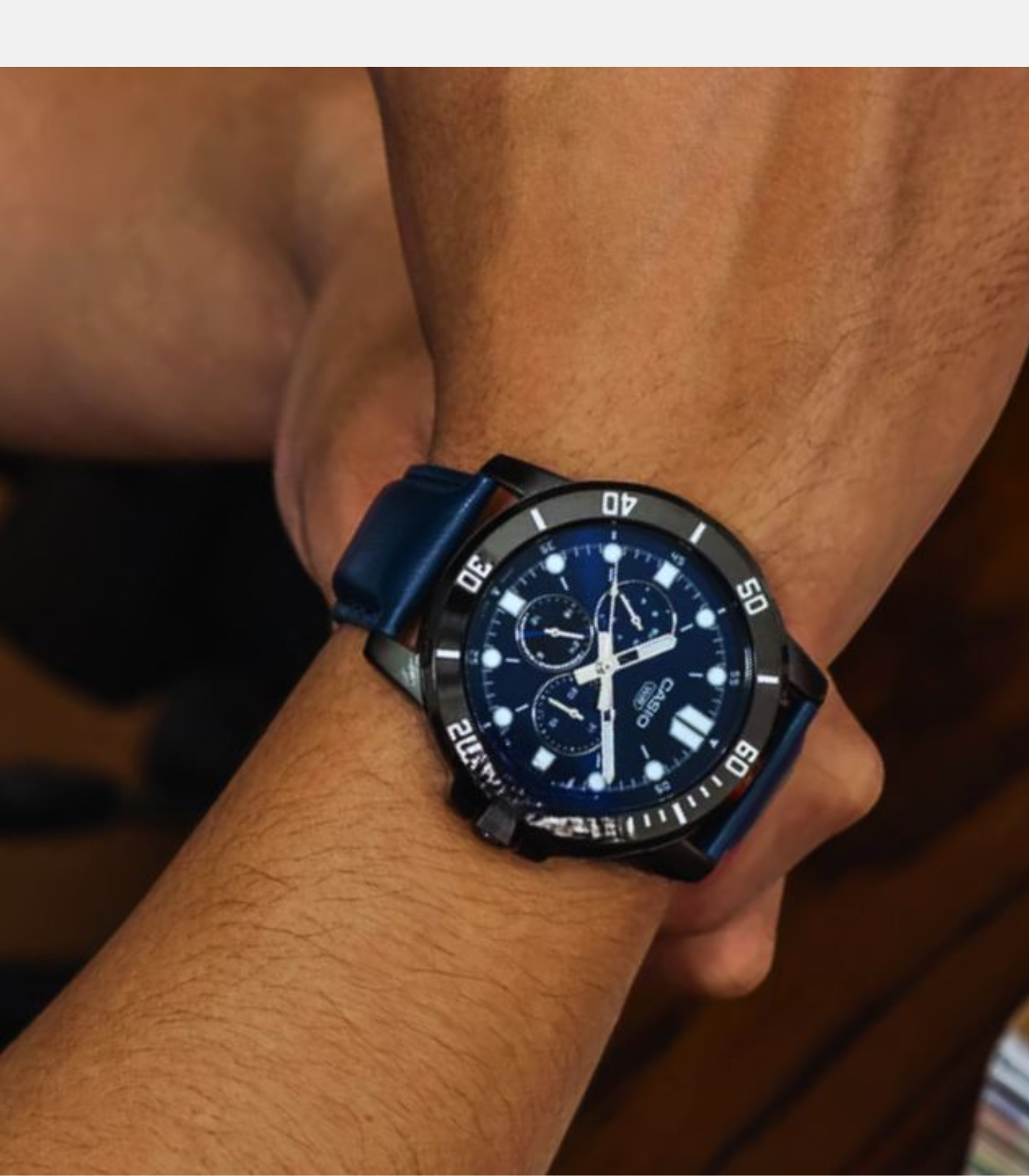 Montre Homme Casio Collection - MTP-VD300BL-2EUDF - Bracelet Bleu En Cuir - Résistance à l'eau 30 M – Image 2