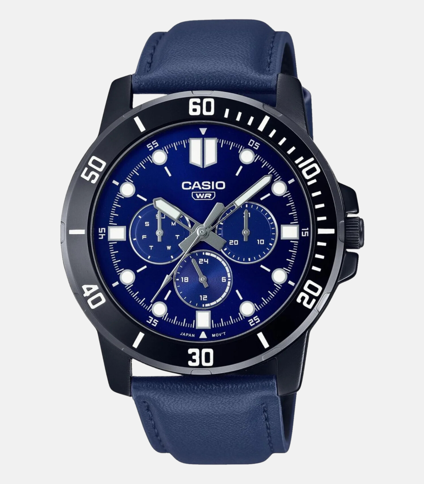 Montre Homme Casio Collection - MTP-VD300BL-2EUDF - Bracelet Bleu En Cuir - Résistance à l'eau 30 M