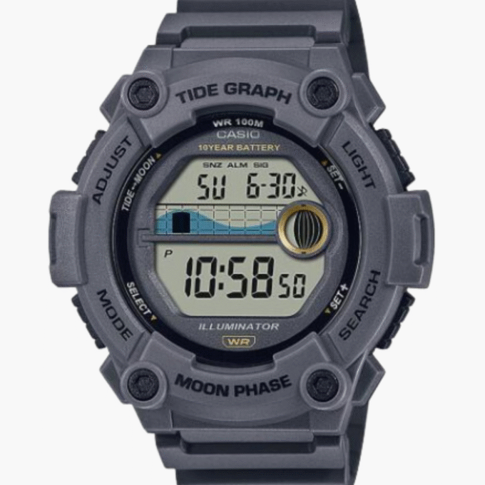 Montre Homme Casio - WS-1300H-8AVDF - Bracelet Gris En Résine - Résistance à l'eau 10 ATM