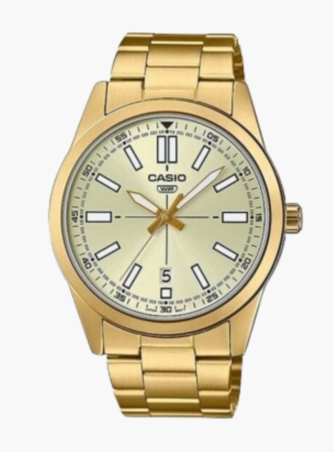 Montre Homme Casio Collection - MTP-VD02G-9EUDF - Bracelet Dorée En Acier Inoxydable - Résistance à l'eau 30 M