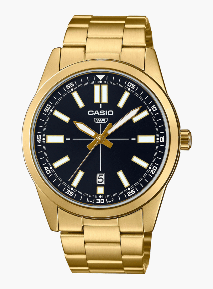 Montre Homme Casio Collection - MTP-VD02G-1EUDF - Bracelet Dorée En Acier Inoxydable - Résistance à l'eau 30 M