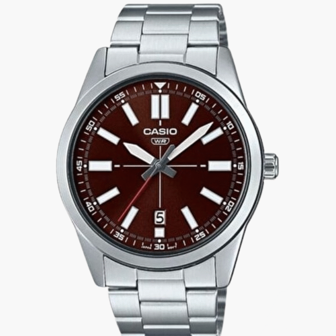 Montre Homme Casio Collection - MTP-VD02D-5EUDF - Bracelet Gris En Acier Inoxydable - Résistance à l'eau 30 M