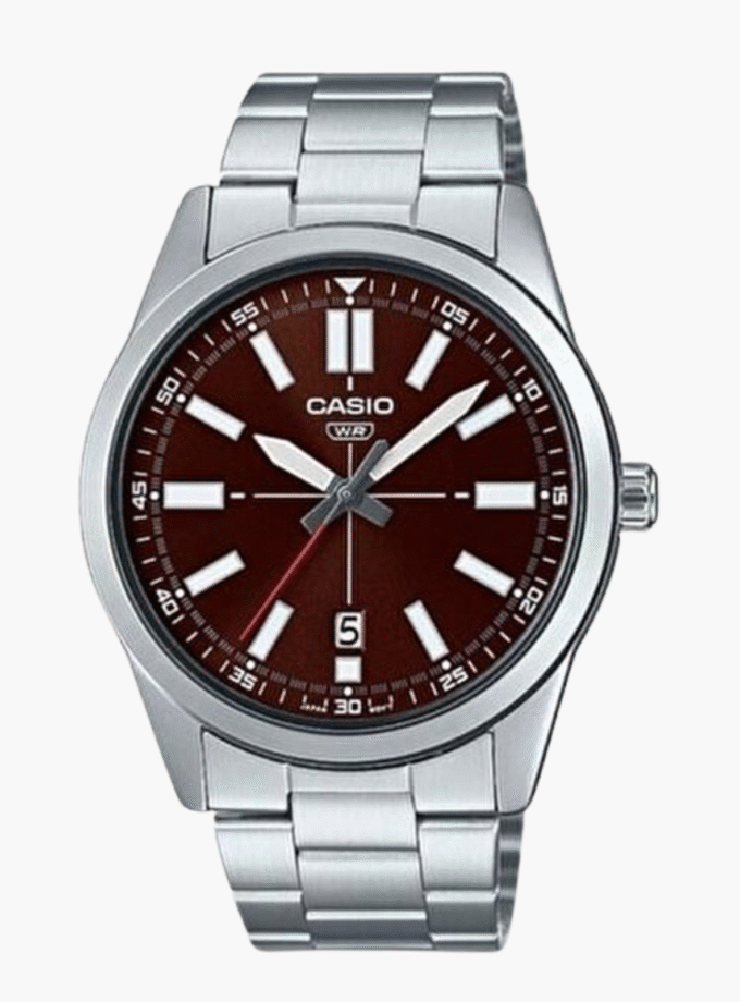 Montre Homme Casio Collection - MTP-VD02D-5EUDF - Bracelet Gris En Acier Inoxydable - Résistance à l'eau 30 M
