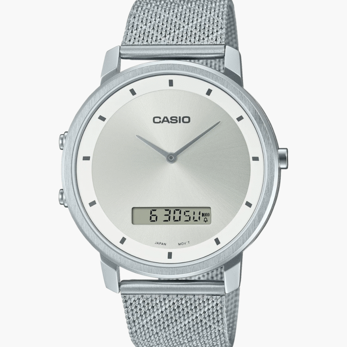Montre Homme Casio Collection - MTP-B200M-7EDF - Bracelet Gris en Acier Inxoxydable - Résistance à L'eau 30 M