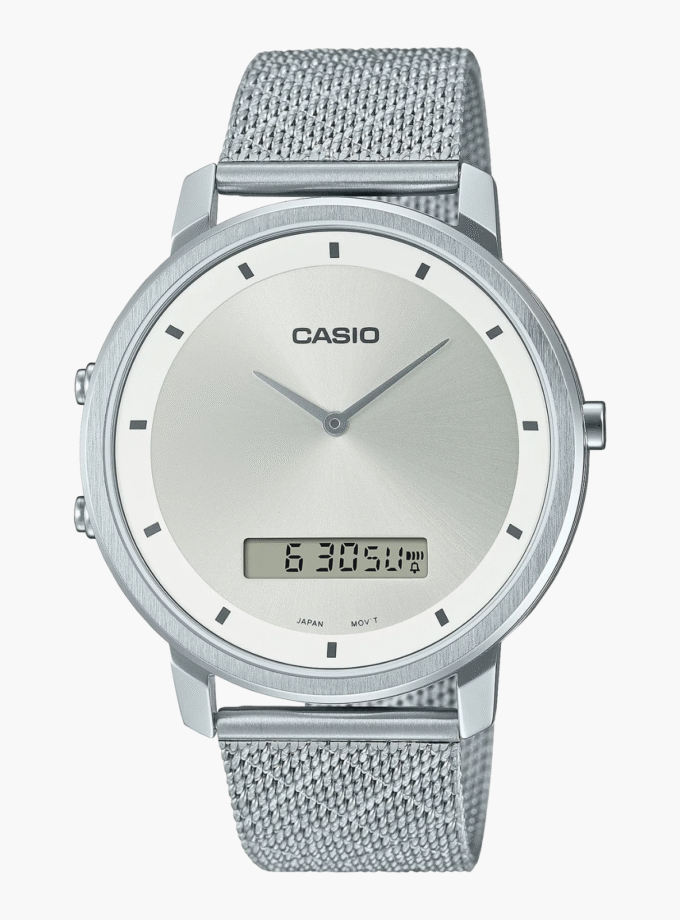 Montre Homme Casio Collection - MTP-B200M-7EDF - Bracelet Gris en Acier Inxoxydable - Résistance à L'eau 30 M