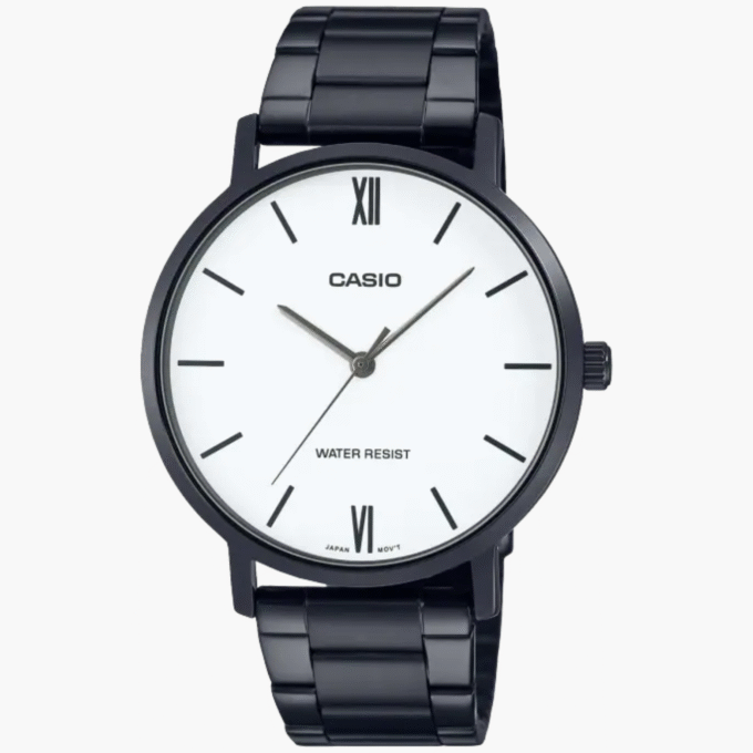 Montre Homme Casio Collection - MTP-VT01B-7BUDF - Bracelet Noir En Acier Inoxydable - Résistance à l'eau 30 M