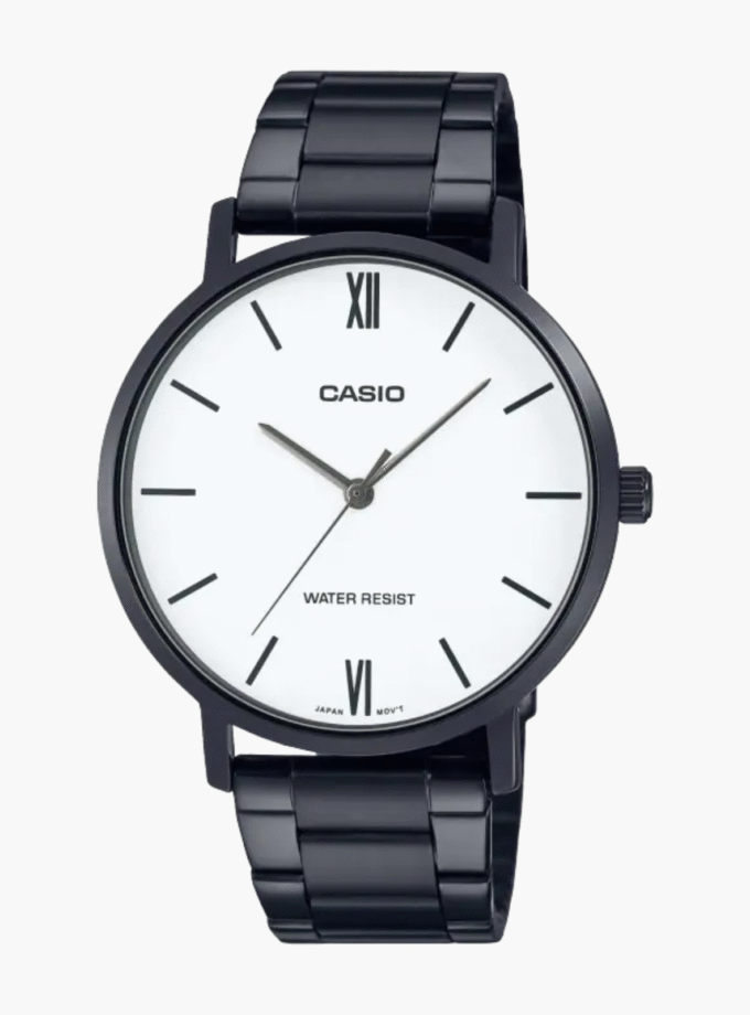 Montre Homme Casio Collection - MTP-VT01B-7BUDF - Bracelet Noir En Acier Inoxydable - Résistance à l'eau 30 M