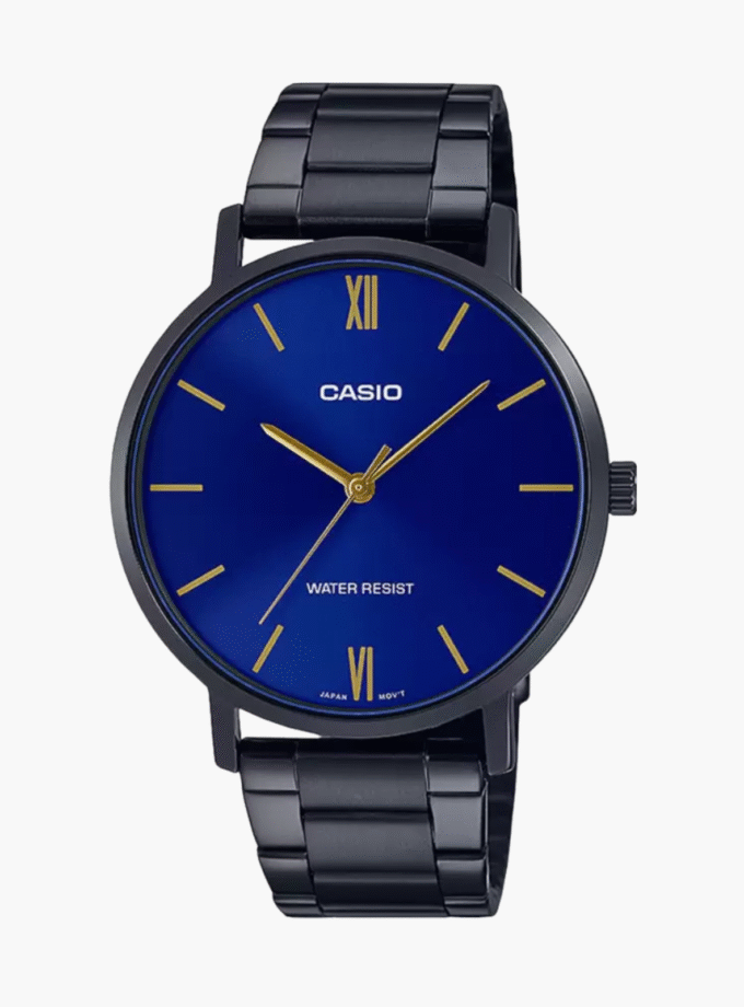 Montre Homme Casio Collection - MTP-VT01B-2BUDF - Bracelet Noir En Acier Inoxydable - Résistance à l'eau 30 M