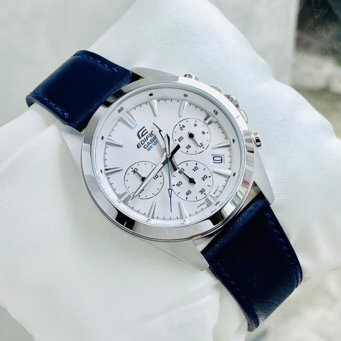 montre homme casio edifice efv 630l 7av chronographe standard bracelet en cuir véritable résistance à l'eau 10 atm