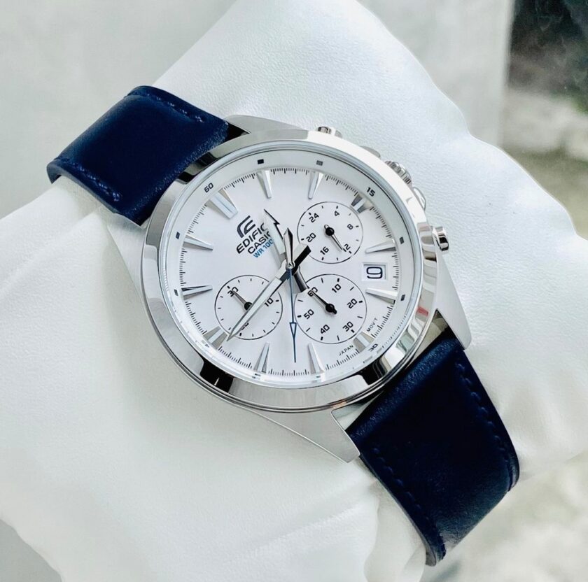 montre homme casio edifice efv 630l 7av chronographe standard bracelet en cuir véritable résistance à l'eau 10 atm