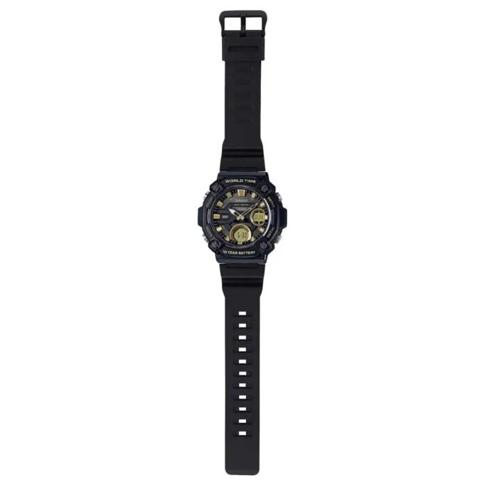 Montre Homme Casio Combinaison analogique-numérique AEQ-120W-9AV - Bracelet Noir en Résine - Résistance à l'eau 10 ATM