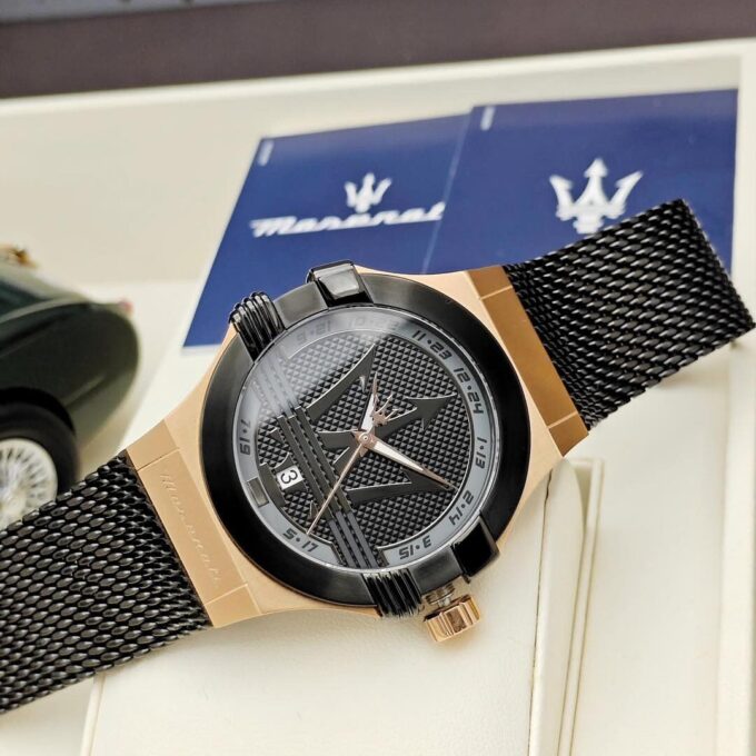 aiwatch_R8853108010 - Montre Homme seul le temps Maserati Potenza - R8853108010- Bracelet Noir en Acier Inoxydable - Résistance à l'eau 10 ATM