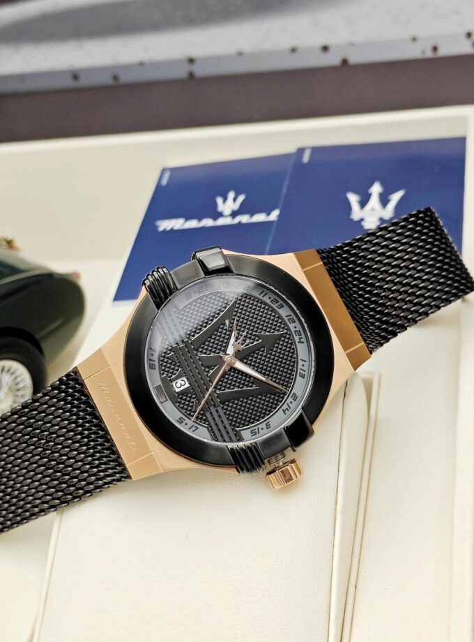 aiwatch_R8853108010 - Montre Homme seul le temps Maserati Potenza - R8853108010- Bracelet Noir en Acier Inoxydable - Résistance à l'eau 10 ATM