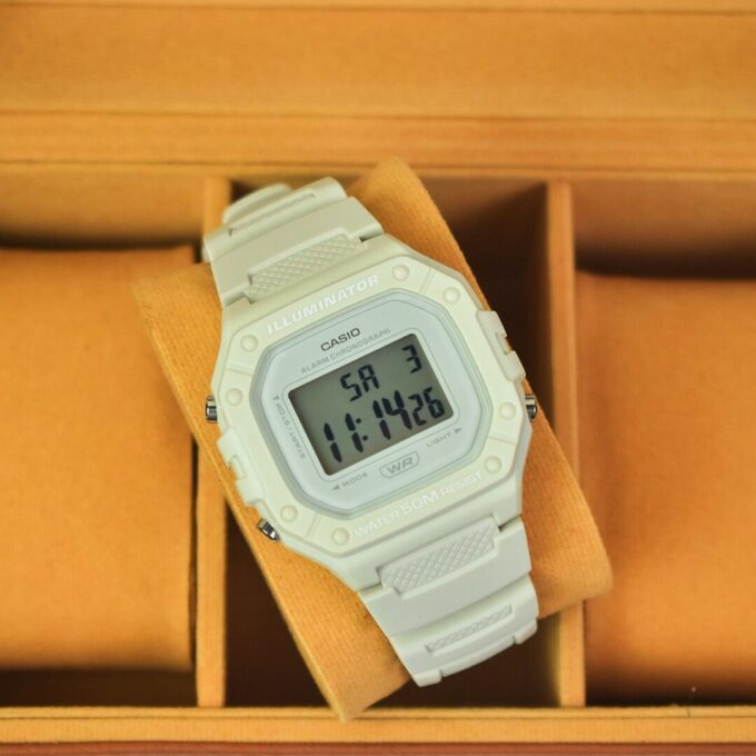 Montre Unisexe Casio Vintage Numérique W-218HC-8AV - Bracelet Rose En Résine - Résistance à l'eau 5 ATM